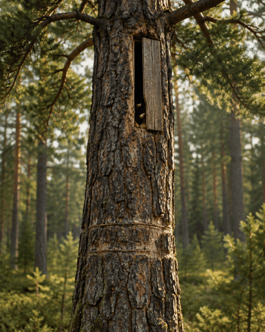 Illustration · Les ruches dans les arbres vivants